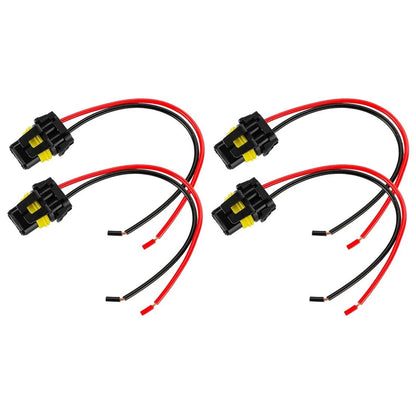 2 x 9012 HIR2 Headlight Bulb Plug Connector Harness for Audi A6 (2012-2018)