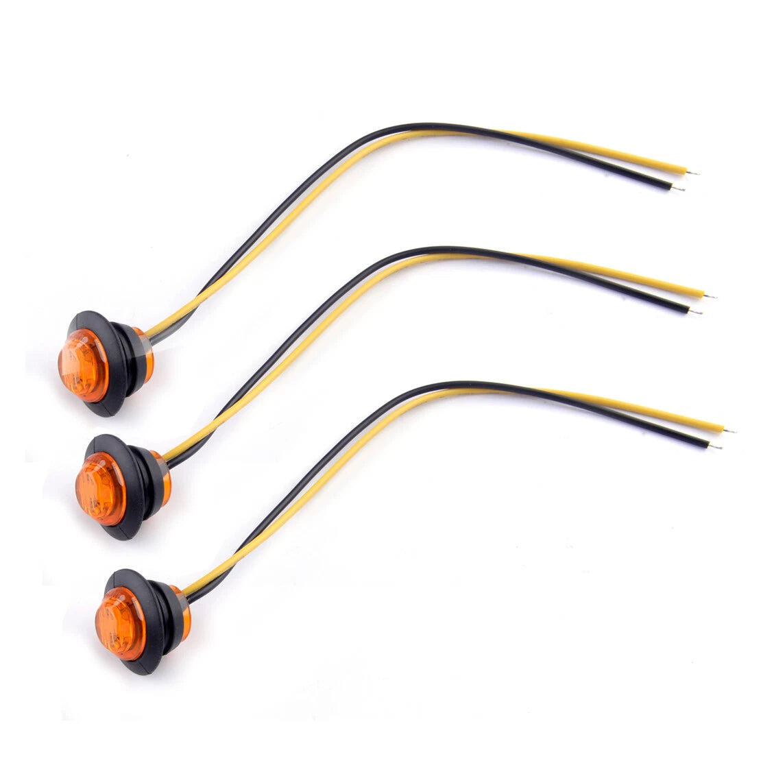 3/4" Amber Round LED Side Marker Lights () for Car Truck Trailer