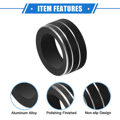 3 x AC Climate Control Knob Rings Covers for Jeep Renegade (2018-2023) Black