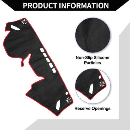 Dashboard Cover Mat for Subaru Forester (2018-2024) Black Red 1 Set