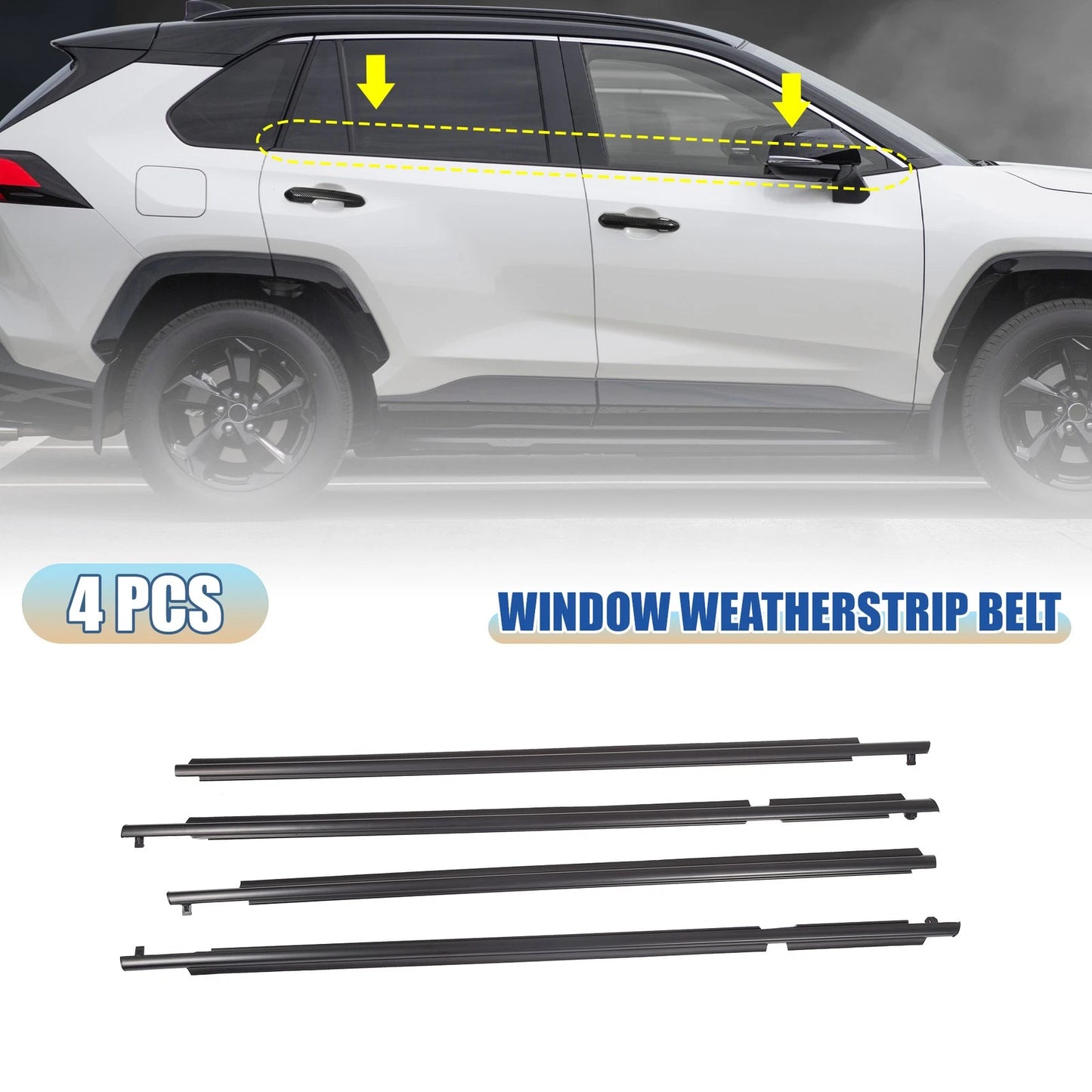 Window Seal Weatherstrips 4 x for Toyota RAV4 (2009–2012)
