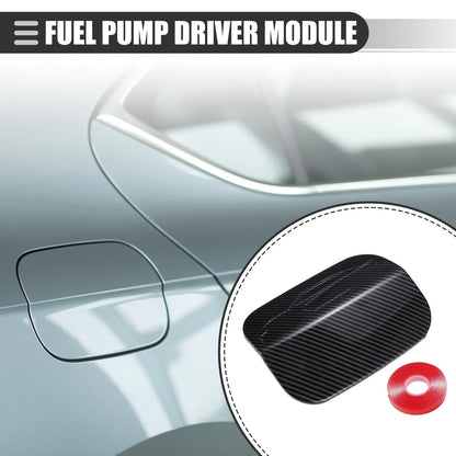 Gas Door Cover Trim for Dodge Charger (2015-2021) Carbon Fiber Pattern Black