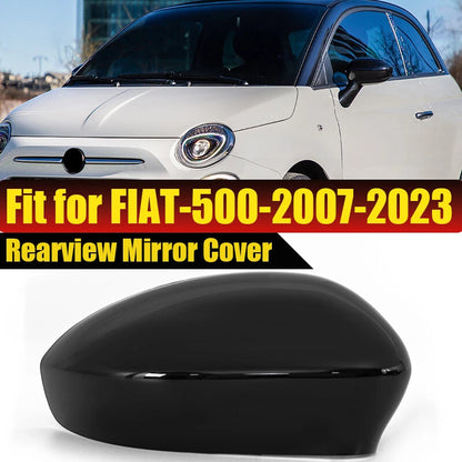 Gloss Black Side Wing Mirror Cover for Fiat 500 & Punto (2012-2019)