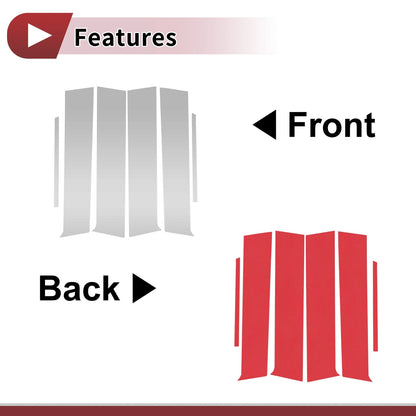 6 x Car Door Pillar Window Trim for Toyota Aqua Silver (2011-2019)