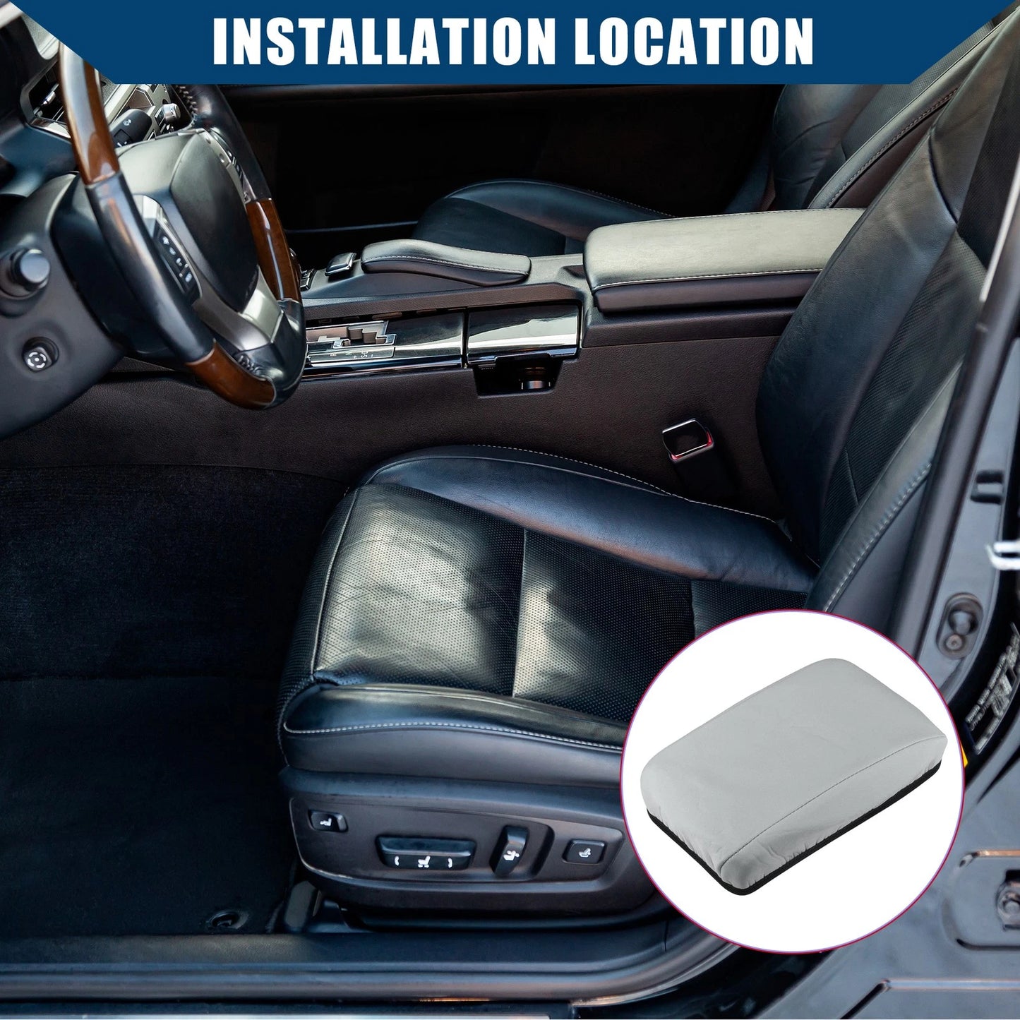 Center Console Armrest Cover for Ford Focus (2015-2018) - Neoprene Gray