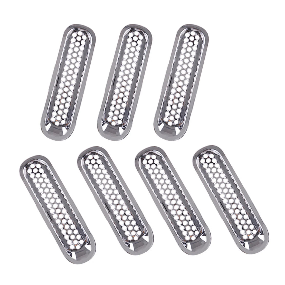 7x Front Insert Mesh Grille Cover for Jeep Wrangler JK Unlimited (2007-2015)
