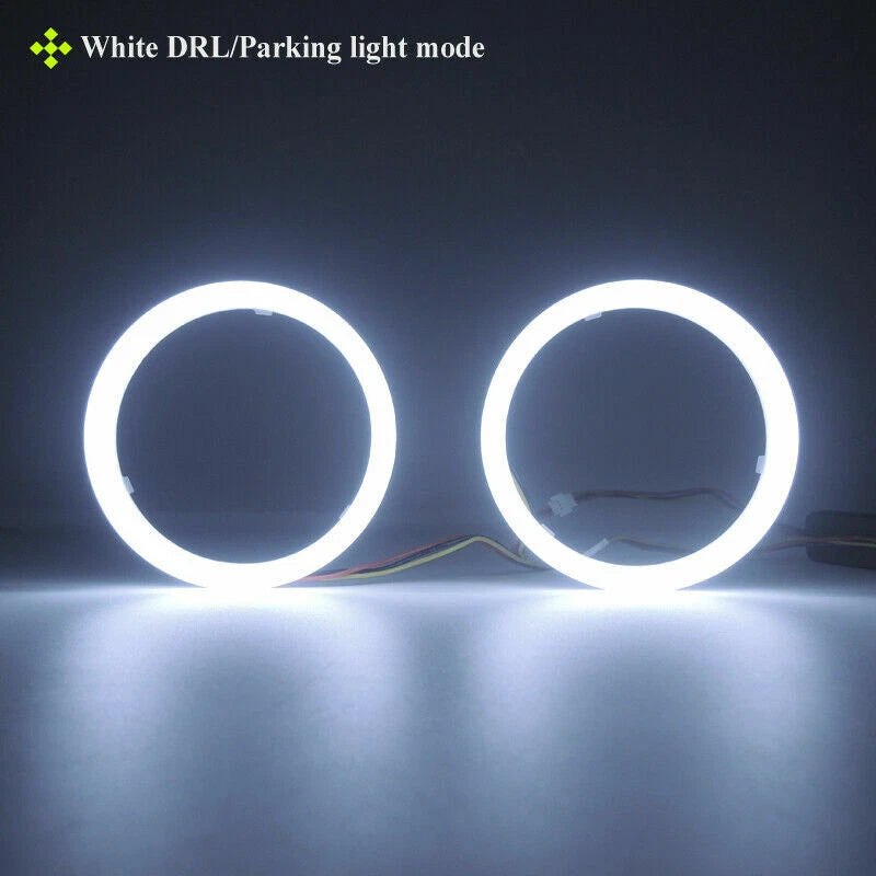 2 x 70mm COB LED Angel Eyes Halo Ring Fog Lamp Lights