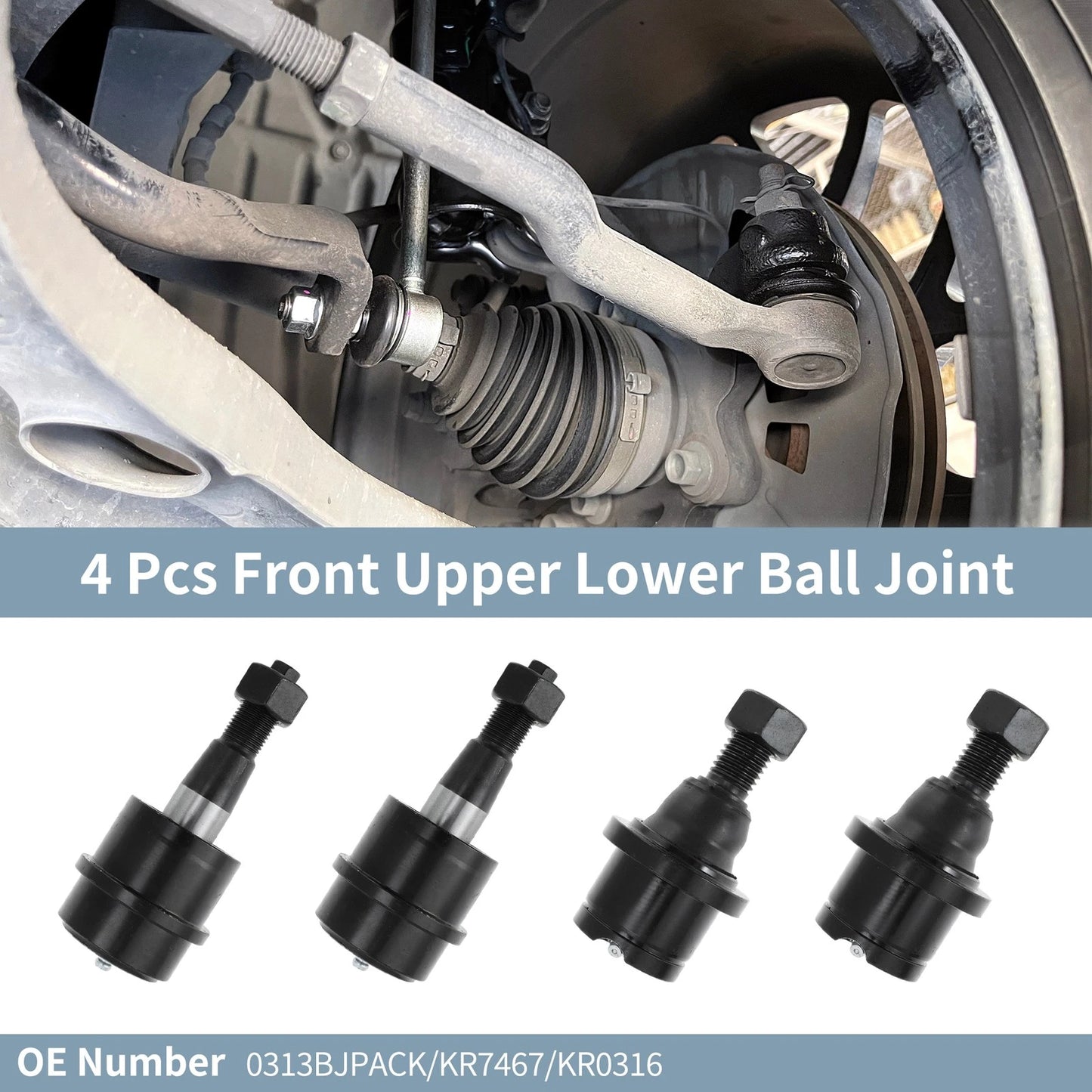 4 x Front Upper & Lower Ball Joints for Dodge Ram 2500 3500