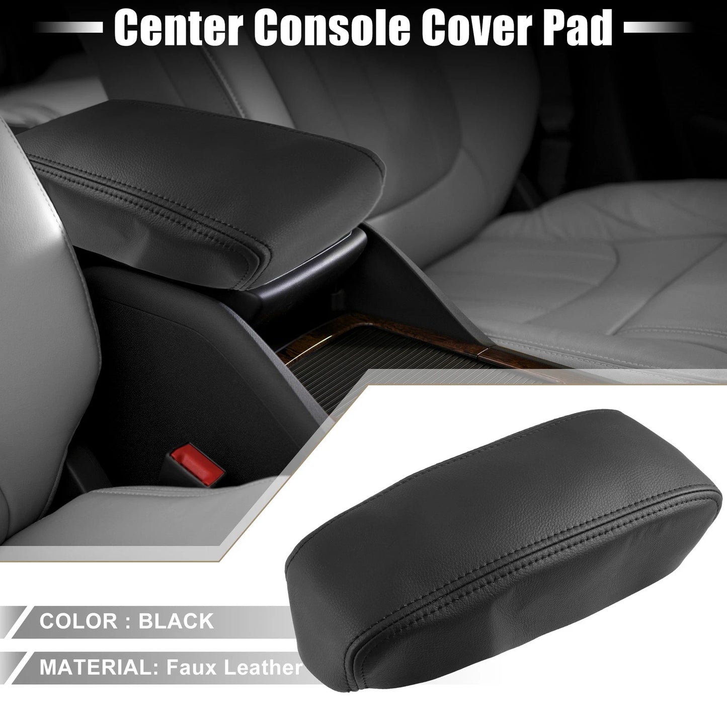 Black Center Console Pad Armrest Cover for Toyota 4Runner (1996-2002)