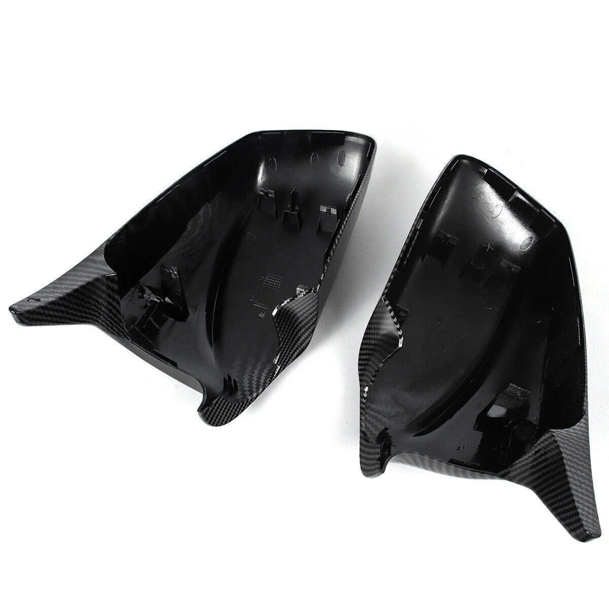 2 x Carbon Look Door Side Mirror Cover Caps for BMW F10 Sedan (2011-2013)