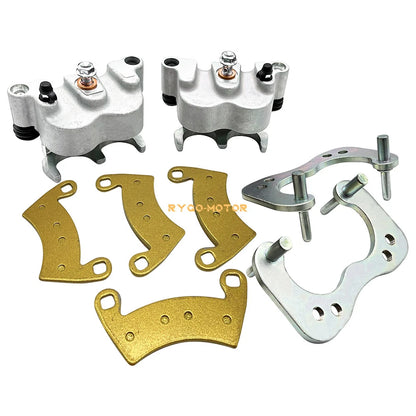2 x Rear Left/Right Brake Calipers & Pads for Polaris Ranger Crew 800–900–1000 XP