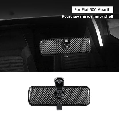 Rearview Mirror Cover Trim for Fiat 500 Abarth 2017-2023 Carbon Fiber
