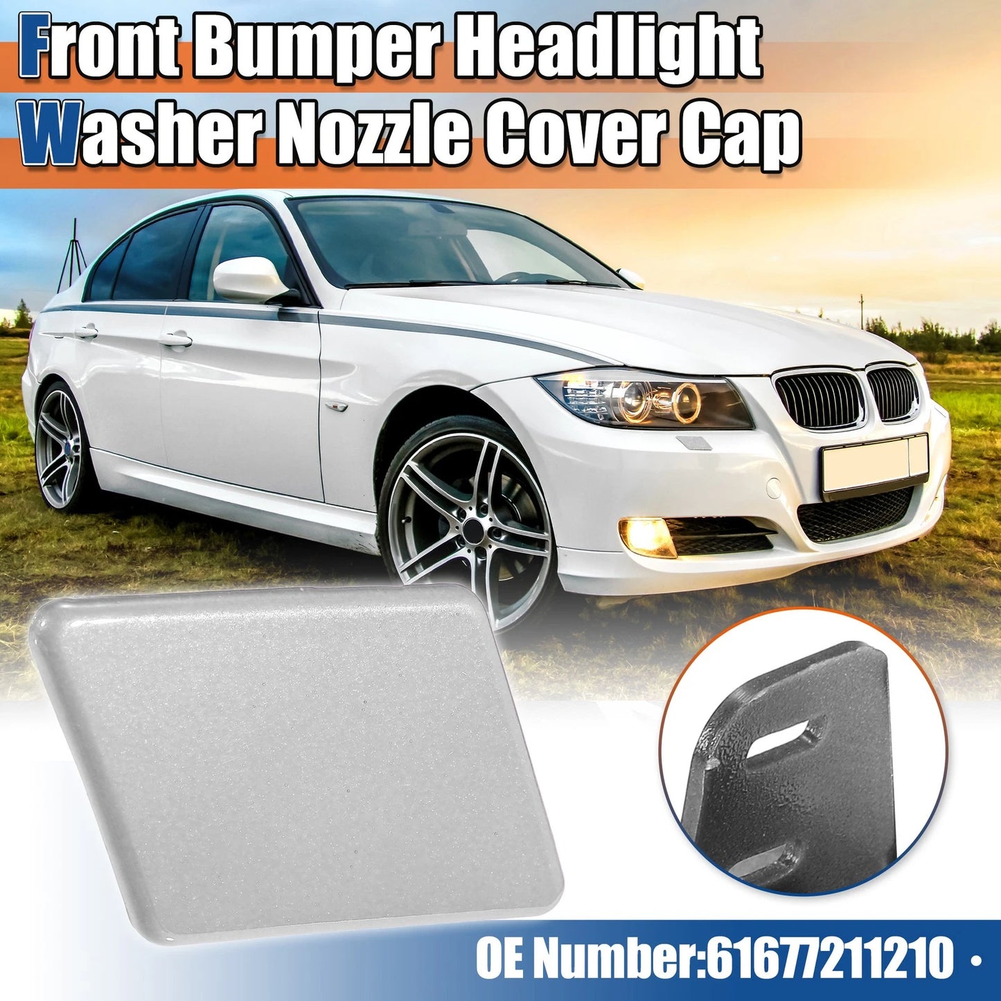Right Side Front Bumper Washer Nozzle Cover for BMW 3 Series (2007-2013)