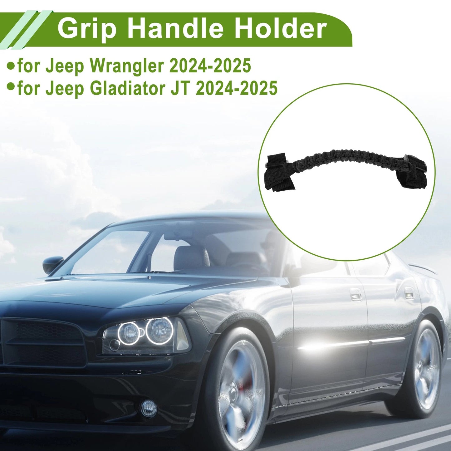 Roll Bar Grab Handles for Jeep Wrangler JL 4 Door (2024-2025) Black