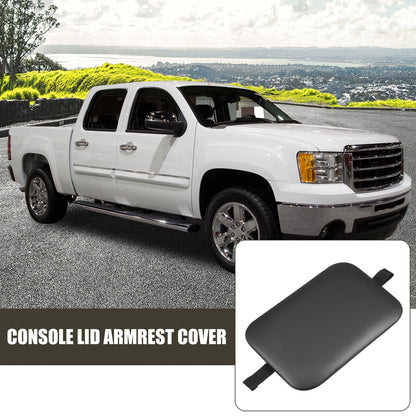 Center Console Lid Armrest Cover for Chevrolet Silverado Faux Leather Black