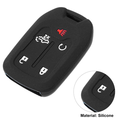 Silicone Smart Key Fob Case Cover for Chevrolet Silverado Black (19 - 22)