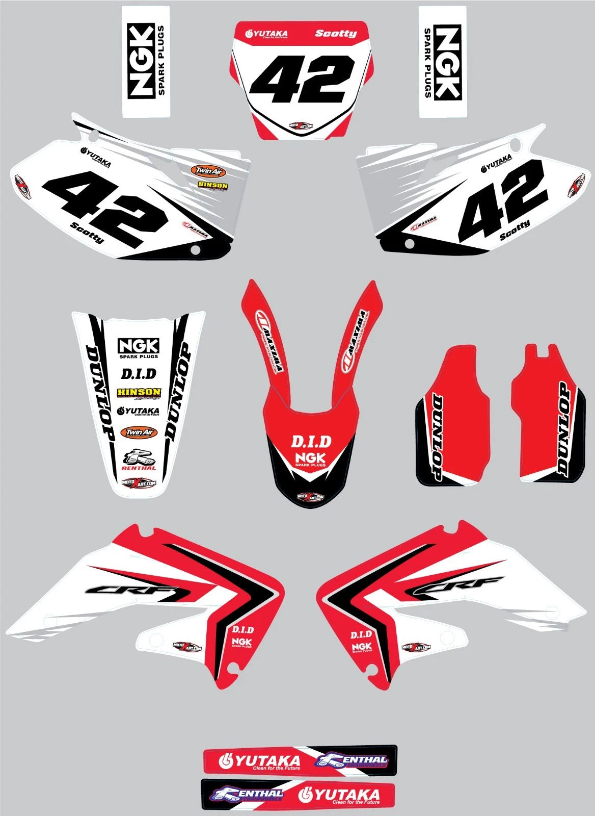 Custom Graphics Full Kit for Honda CRF 450 (2002-2004) - REBOUND Stickers
