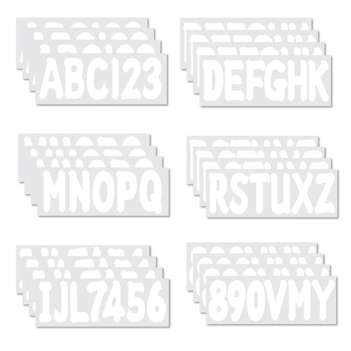 Boat Registration Decal Sticker 4 Sets A-Z/0-9 White