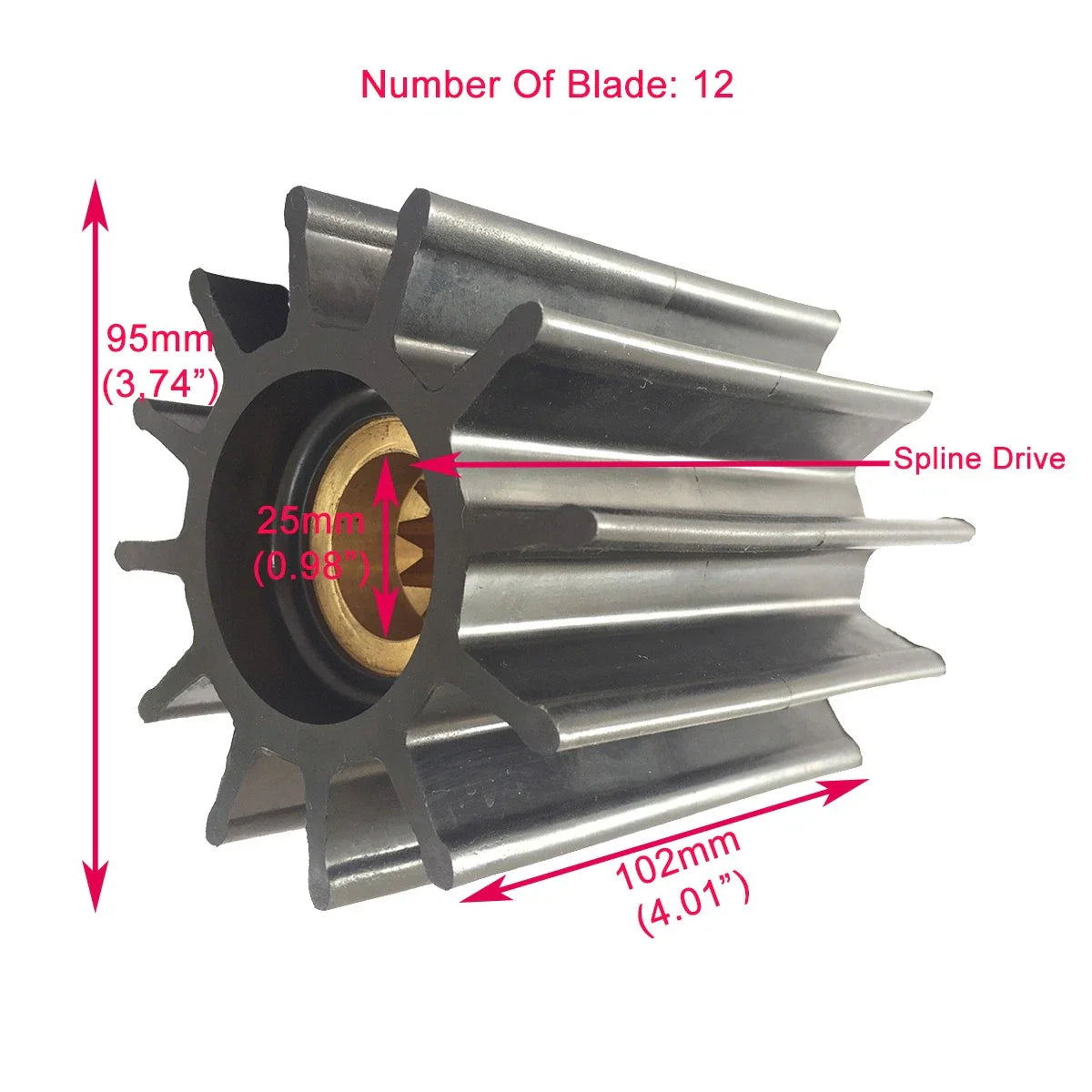 Marine Water Pump Impeller for Caterpillar CAT 3176C/3196/C12, 2 Pcs