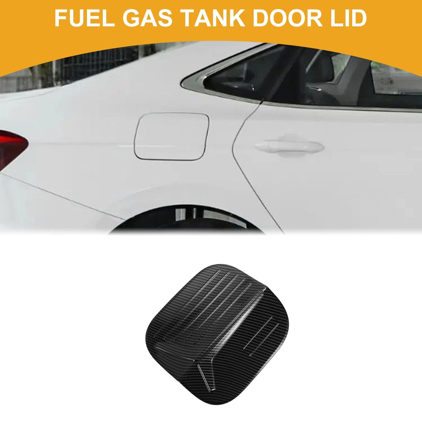 Fuel Tank Door Cap for Honda Civic 2022-2025 Carbon Fiber Black