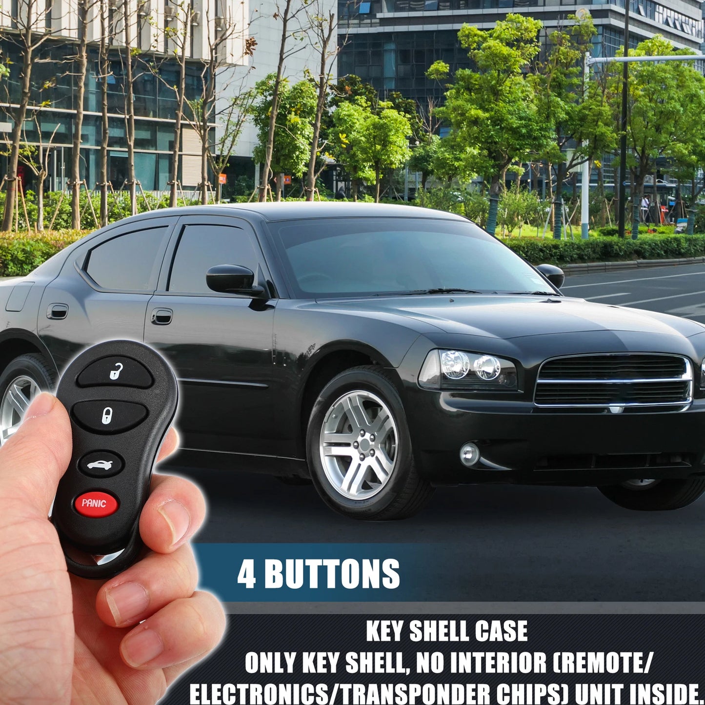 Keyless Entry Remote Key Shell Cover for Jeep & Dodge (No Year Specified)