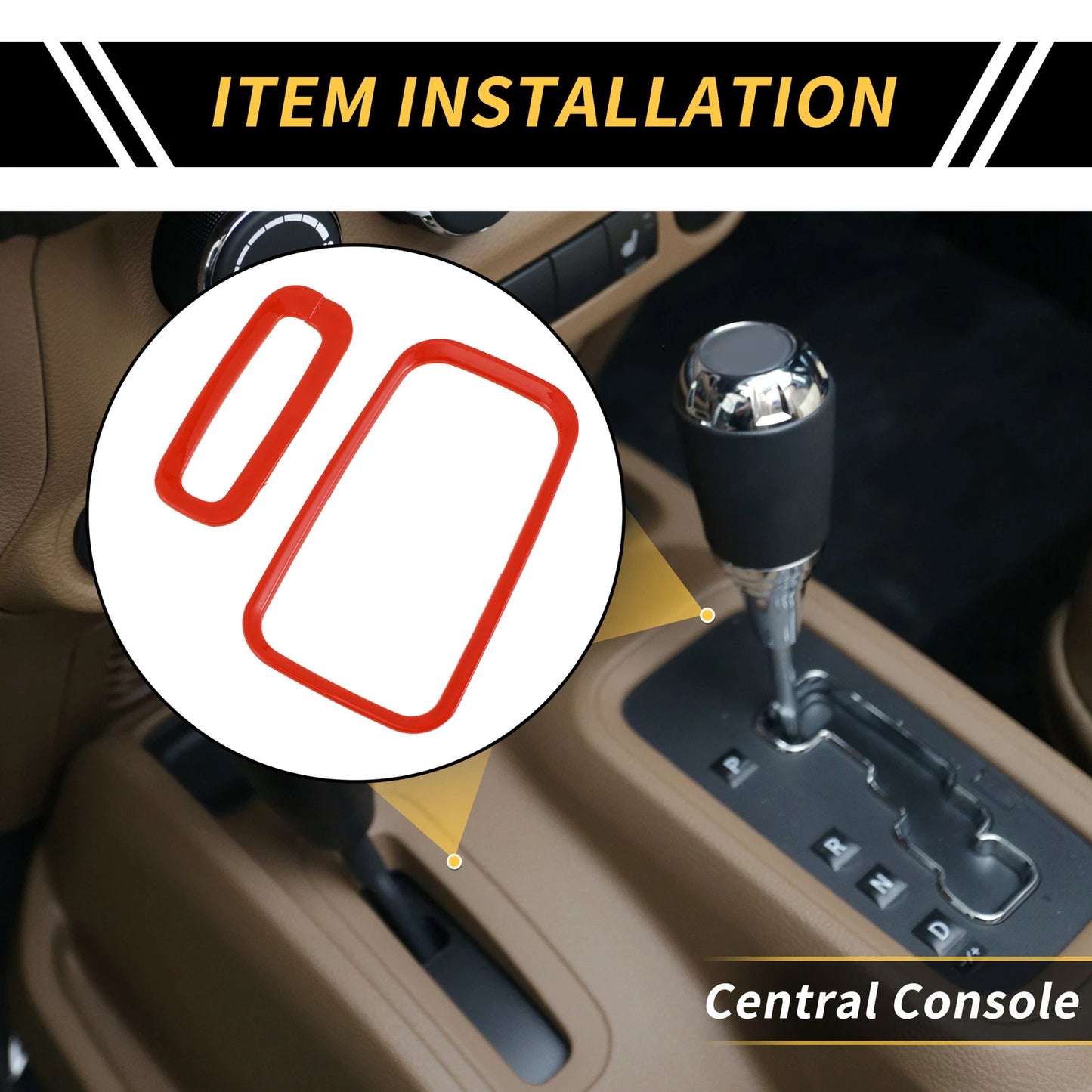 Center Console Gear Shift Ring Panel Cover Trim for Jeep Wrangler JK (2011-2017)
