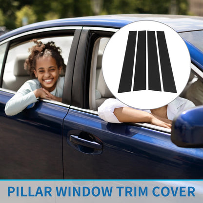 4 Pcs Door Pillar Window Trim for Kia Soul (2011-2013) Black