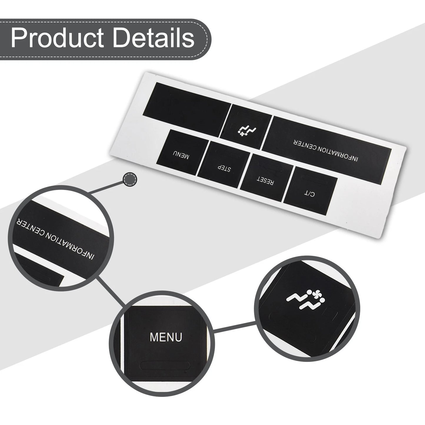 DASH Control Button Sticker in Black Vinyl for CHRYSLER and JEEP