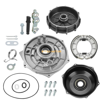 Rear Brake Drum Hub Plate Cover Shoes Bearing Seals 14-24 for Honda Rancher