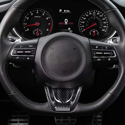 Dry Carbon Fiber Steering Wheel Cover Trim for Kia Stinger 2018-23