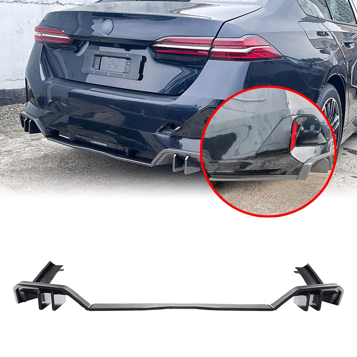Rear Bumper Diffuser Lip Kit for BMW 5 Series I5 G60 M Sport (2024)