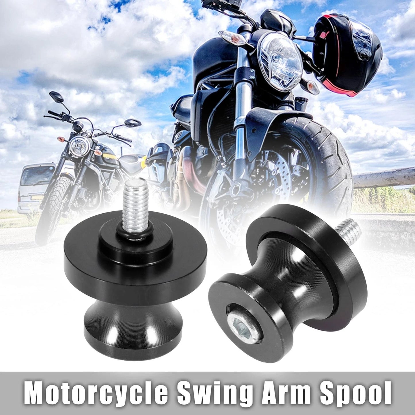 2 x Black Swingarm Spools Sliders Stand for Yamaha