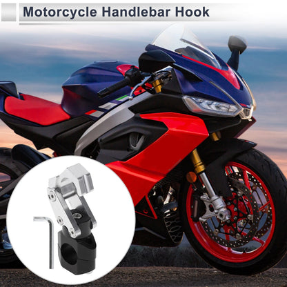 Rectangle Aluminum Hanging Hook Hexagon Wrench 1Set Silver Tone for Motorcycle