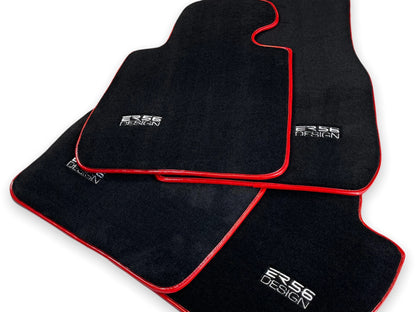 Premium Black Red Round Floor Mats for BMW 6 Series F12 (2012-2019)
