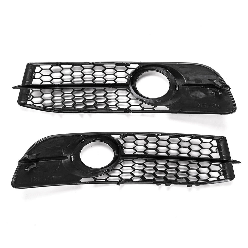 2 x Front Bumper Fog Light Grille Covers for Audi A6 C6 S-line (2005-2011)