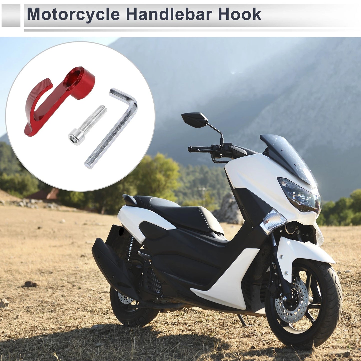 Set Universal Motorcycle Handlebar Hook Load-Bearing Capacity Red