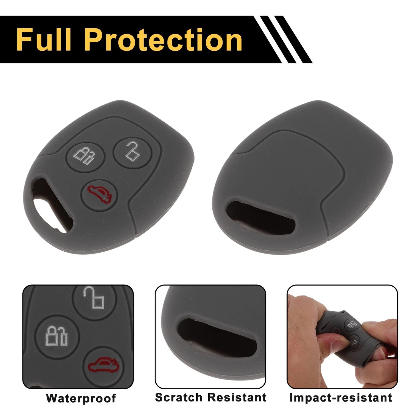 Gray Key Case for Ford Courier  - 3 Buttons