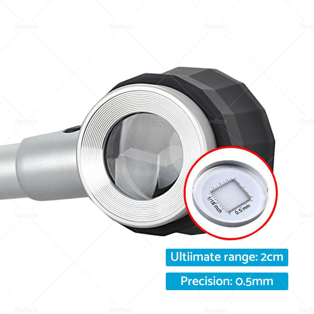 45x Hand Held Magnifying Glass Loupe with 3 LED Lights for Jewellery