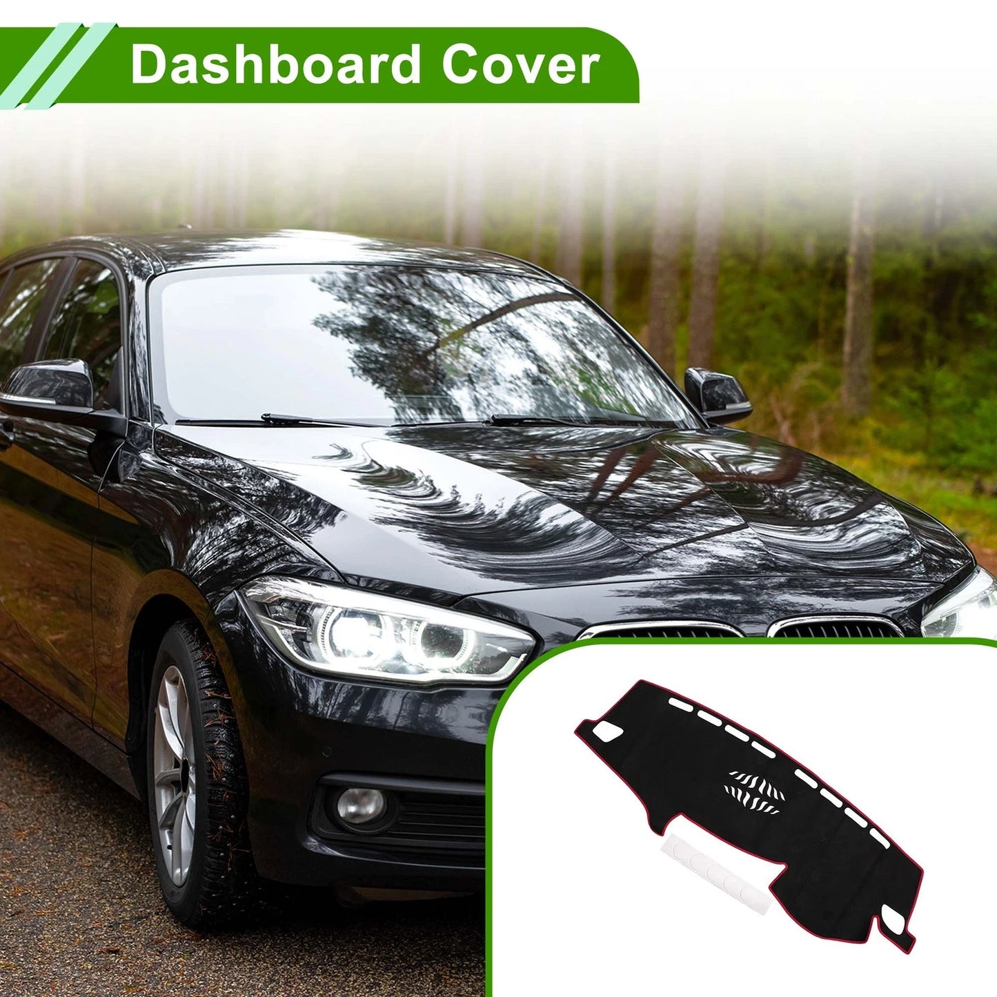 Dashboard Dash Cover Mat for BMW X3 (2011-2017) Sun Protector Pad Black Red