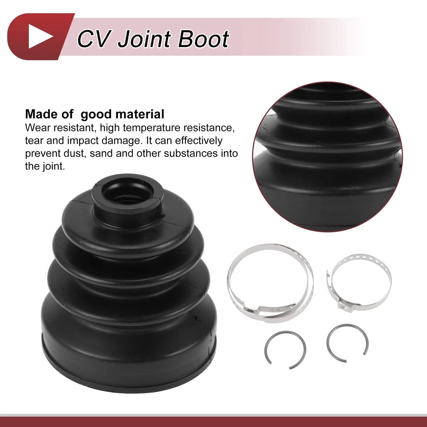 Inner CV Joint Boot Kit with Clamps for Honda Crosstour (2012)