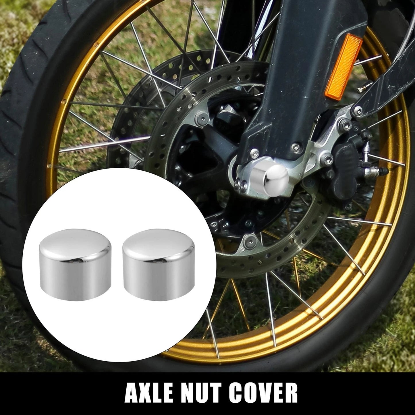 1 Pair 29mm Chrome Front Axle Cover for Harley Aluminum Alloy Silver Tone
