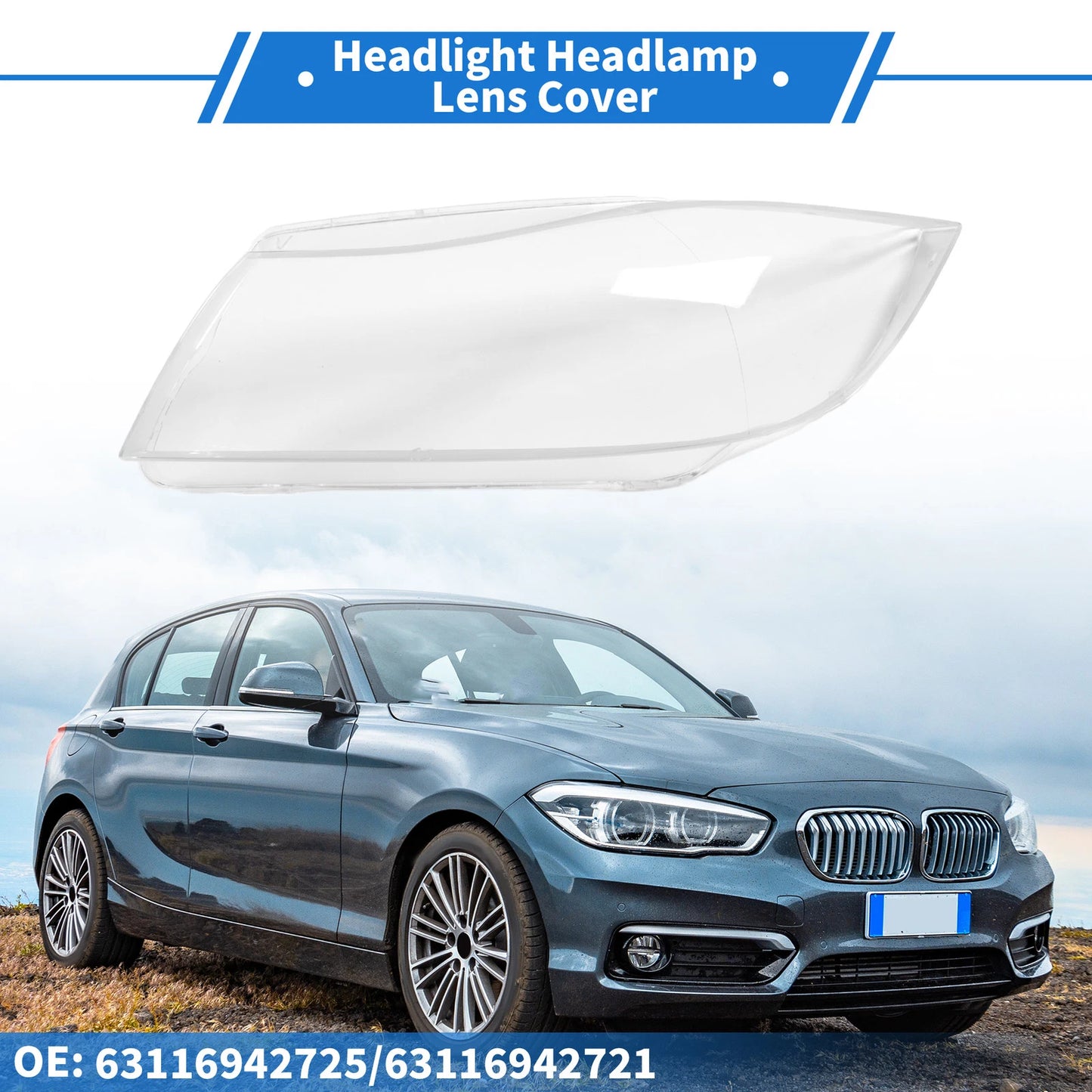 1 Pc Front Left Headlight Lens Cover for BMW 3 Series (2007-2013)