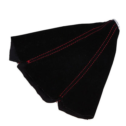 Universal Black & Red Gear Shift Knob Boot Gaiter Cover for Car