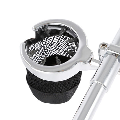 Handlebar Cup Holder for Harley Universal Metal Drink Mesh Basket