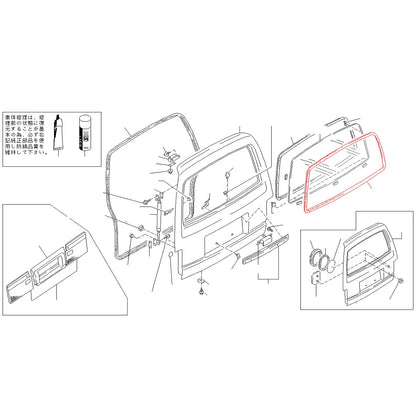Rear Windshield Weatherstrip for Nissan Caravan Homy VE24 Urvan 1986-2001