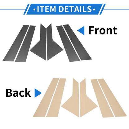 6 Pcs Door Pillar Window Trim for KIA K5 (2021-2023) Carbon Fiber Black