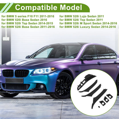 Door Handle Trim Cover for BMW 5 Series (2011-2016) Black