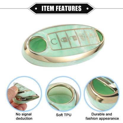 5 Button Smart Key Fob Cover for Nissan Altima Maxima Infiniti TPU Green