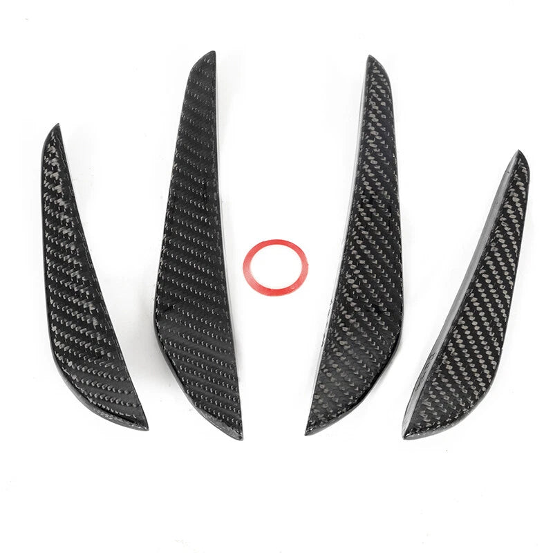 Real Carbon Fiber Front Bumper Canard Fins 2 x for 21-24 BMW G80 M3 G82 M4
