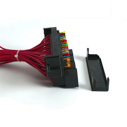 15-Way Blade Fuse Box & 4-Way 12V 40A Relay for Car Truck UTV